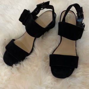 Nurture black suede sandals 8.5 block heel- new